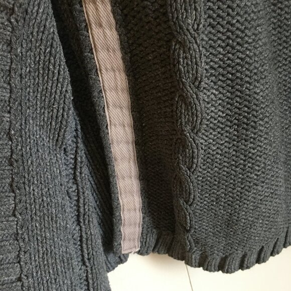 Chunky Cable Knit Short Sleeve Cotton Button Up Cardigan Sweater - Picture 6 of 15